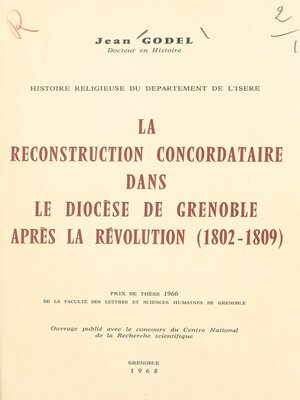 cover image of Histoire religieuse du département de l'Isère